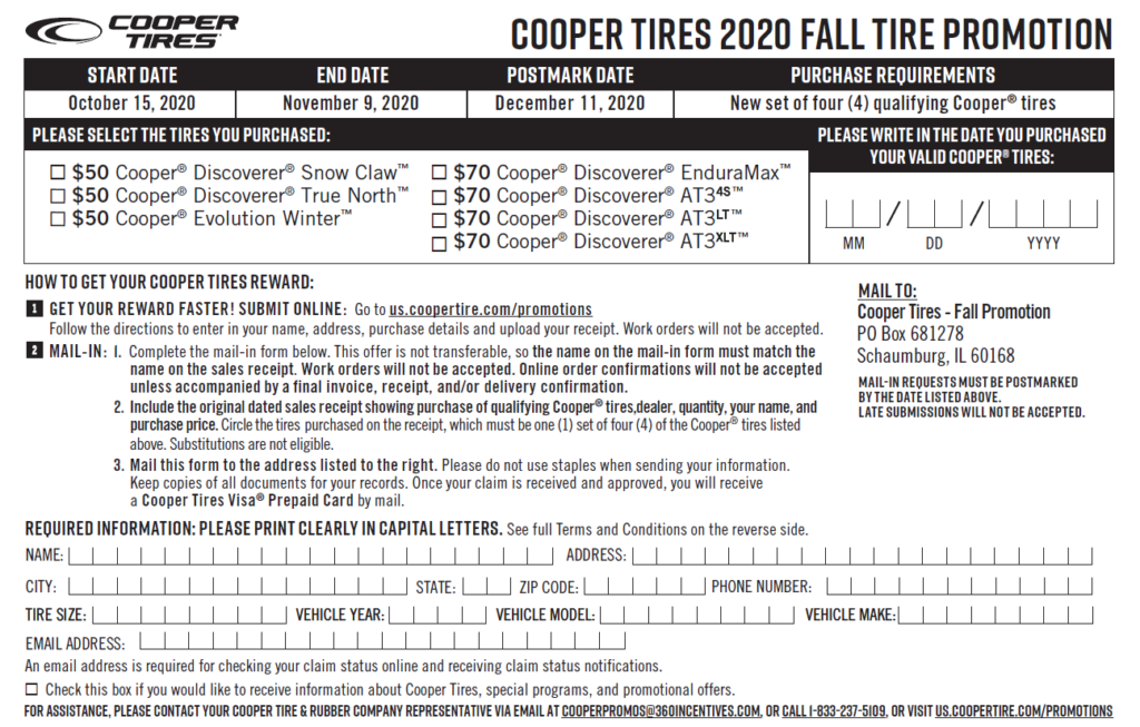 Cooper Tire Rebate Nov 2022 2023 Tirerebate