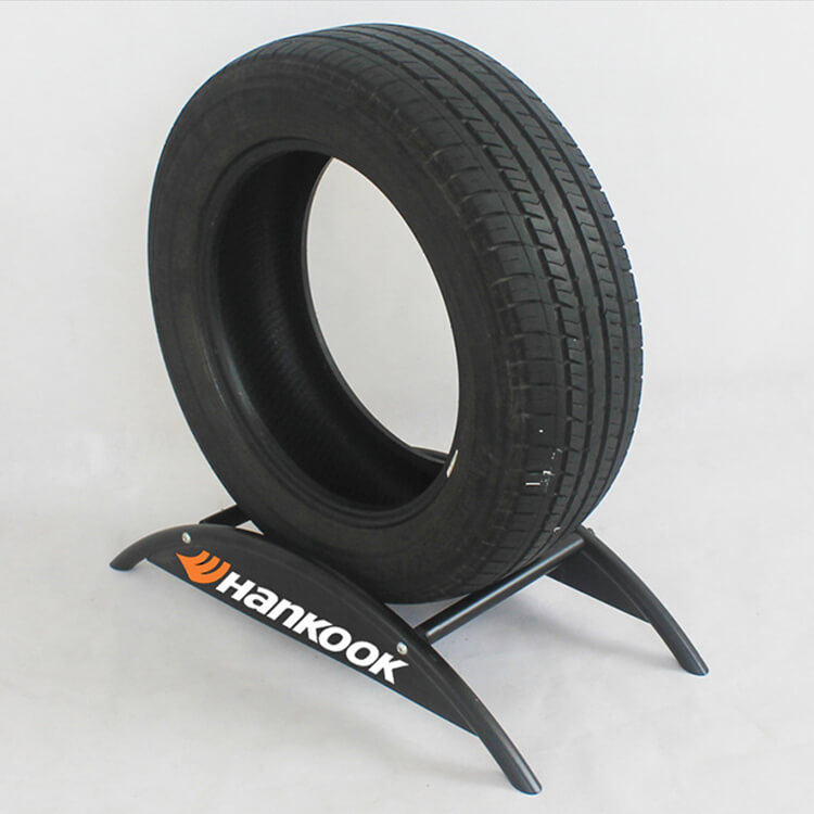 Metal Plastic Metal Mobile Tire Display Rack For Retail Single Tire